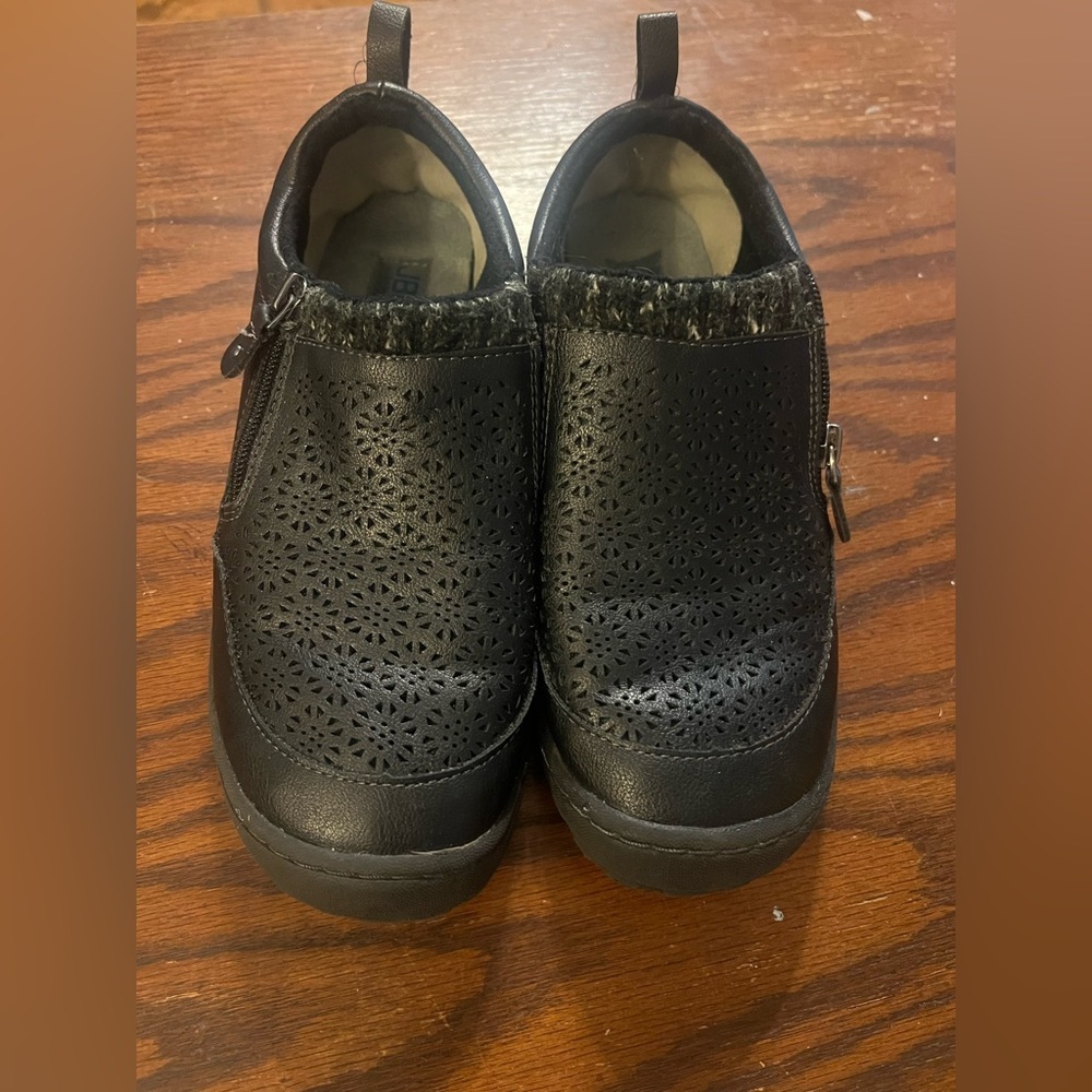 JBU Black Perforated Slip-On Flats